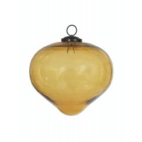 Large Recycled Glass Teardrop Bauble – Amber